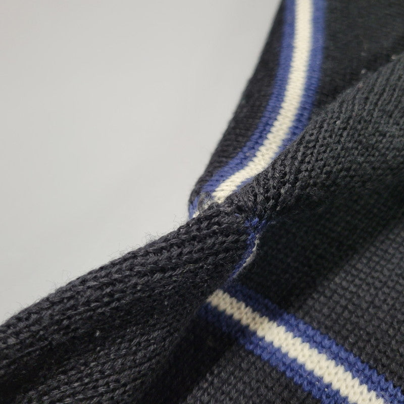 【中古品】【メンズ】 OLD STUSSY オールドステューシー S80 紺タグ 90-00S FRONT LINE KNIT フロント ライン ニット トップス 長袖 142-260511-cs-11-izu サイズ：L カラー：ブラック 万代Net店