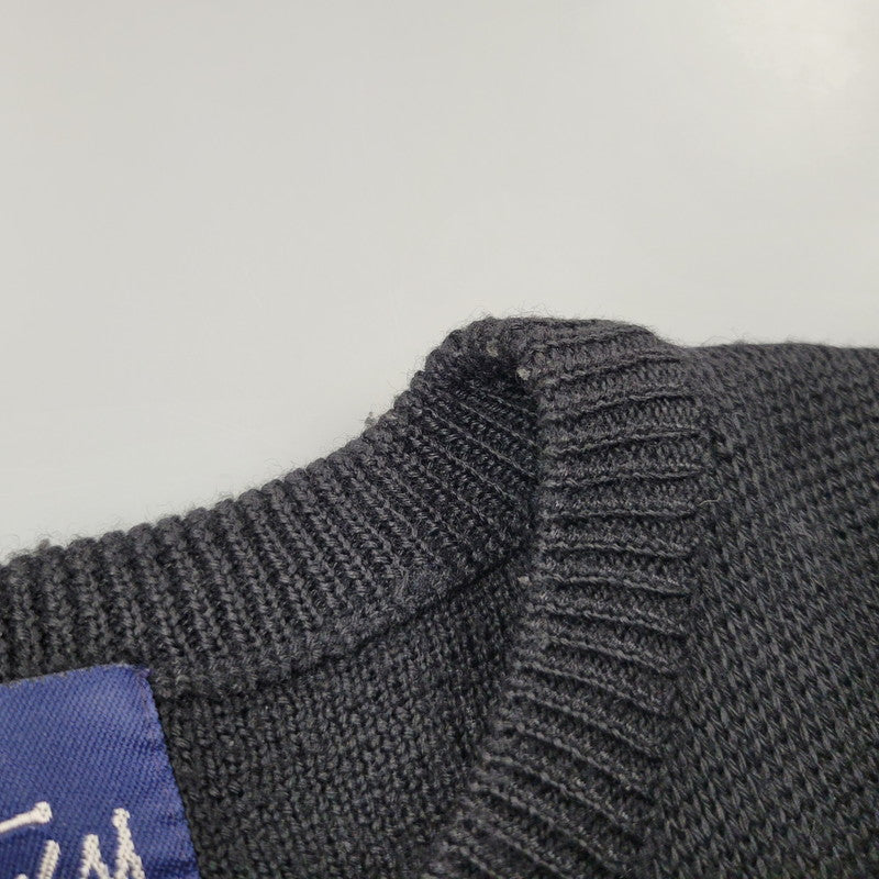 【中古品】【メンズ】 OLD STUSSY オールドステューシー S80 紺タグ 90-00S FRONT LINE KNIT フロント ライン ニット トップス 長袖 142-260511-cs-11-izu サイズ：L カラー：ブラック 万代Net店