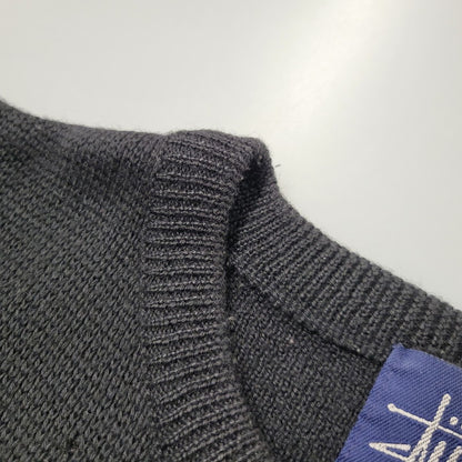 【中古品】【メンズ】 OLD STUSSY オールドステューシー S80 紺タグ 90-00S FRONT LINE KNIT フロント ライン ニット トップス 長袖 142-260511-cs-11-izu サイズ：L カラー：ブラック 万代Net店