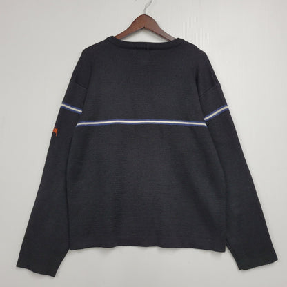 【中古品】【メンズ】 OLD STUSSY オールドステューシー S80 紺タグ 90-00S FRONT LINE KNIT フロント ライン ニット トップス 長袖 142-260511-cs-11-izu サイズ：L カラー：ブラック 万代Net店