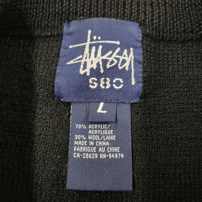 【中古品】【メンズ】 OLD STUSSY オールドステューシー S80 紺タグ 90-00S FRONT LINE KNIT フロント ライン ニット トップス 長袖 142-260511-cs-11-izu サイズ：L カラー：ブラック 万代Net店