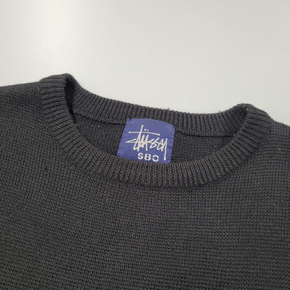 【中古品】【メンズ】 OLD STUSSY オールドステューシー S80 紺タグ 90-00S FRONT LINE KNIT フロント ライン ニット トップス 長袖 142-260511-cs-11-izu サイズ：L カラー：ブラック 万代Net店