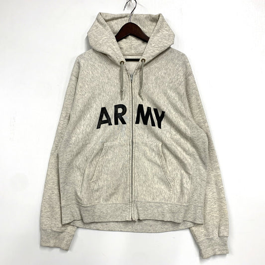 【中古品】【メンズ】 USED ユーズド ロケットTALON タロン ARMY アーミー FULLZIP フルジップ HOODED SWEAT SHIRT フーデッドスウェットシャツ トップス 長袖 146-260521-ya-08-izu サイズ：下記参照 カラー：グレー 万代Net店
