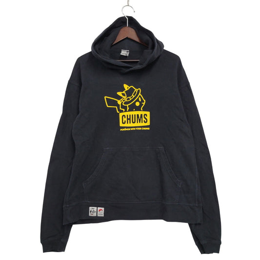 【中古品】【メンズ】 CHUMS×POKEMON チャムス×ポケモン ピカチュウ スウェット パーカー トップス 長袖 144-260509-cs-32-izu サイズ：Ｌ カラー：ブラック 万代Net店