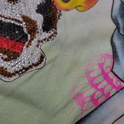 【中古品】【レディース】 CHRISTIAN AUDIGIER クリスチャンオードジェー VNECK LINESTONE SCULL TEE Vネック 半袖 Tシャツ 141-260522-ka-03-izu サイズ：L カラー：マルチ 万代Net店