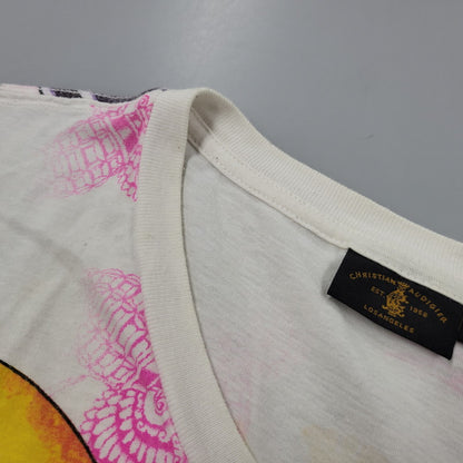 【中古品】【レディース】 CHRISTIAN AUDIGIER クリスチャンオードジェー VNECK LINESTONE SCULL TEE Vネック 半袖 Tシャツ 141-260522-ka-03-izu サイズ：L カラー：マルチ 万代Net店