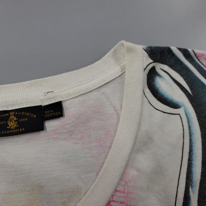 【中古品】【レディース】 CHRISTIAN AUDIGIER クリスチャンオードジェー VNECK LINESTONE SCULL TEE Vネック 半袖 Tシャツ 141-260522-ka-03-izu サイズ：L カラー：マルチ 万代Net店