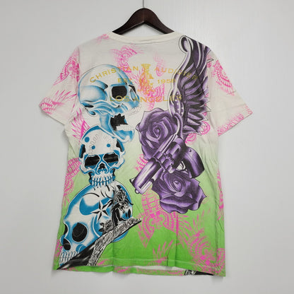 【中古品】【レディース】 CHRISTIAN AUDIGIER クリスチャンオードジェー VNECK LINESTONE SCULL TEE Vネック 半袖 Tシャツ 141-260522-ka-03-izu サイズ：L カラー：マルチ 万代Net店