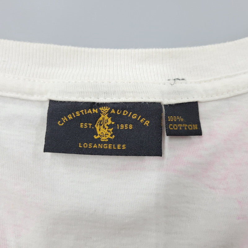 【中古品】【レディース】 CHRISTIAN AUDIGIER クリスチャンオードジェー VNECK LINESTONE SCULL TEE Vネック 半袖 Tシャツ 141-260522-ka-03-izu サイズ：L カラー：マルチ 万代Net店