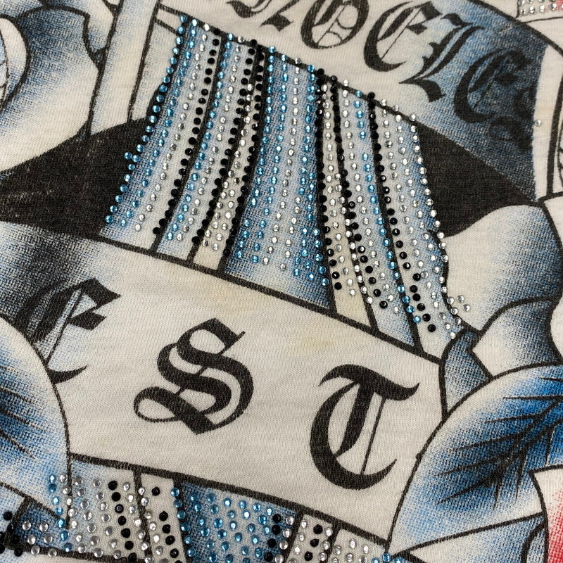 【中古品】【メンズ】 CHRISTIAN AUDIGIER クリスチャンオードジェー LINESTONE LA TEE ラインストーン エルエー ティー トップス 半袖 141-260522-cs-01-izu サイズ：S カラー：ホワイト 万代Net店