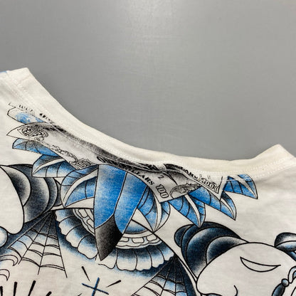 【中古品】【メンズ】 CHRISTIAN AUDIGIER クリスチャンオードジェー LINESTONE LA TEE ラインストーン エルエー ティー トップス 半袖 141-260522-cs-01-izu サイズ：S カラー：ホワイト 万代Net店