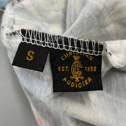 【中古品】【メンズ】 CHRISTIAN AUDIGIER クリスチャンオードジェー LINESTONE LA TEE ラインストーン エルエー ティー トップス 半袖 141-260522-cs-01-izu サイズ：S カラー：ホワイト 万代Net店