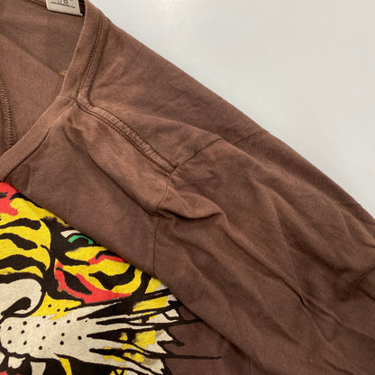 【現状渡し品】【レディース】 ED HARDY エドハーディ TIGERHEAD LS ONE-PIECE タイガーヘッド ロングスリーブ ワンピース 170-260522-cs-02-izu サイズ：L カラー：ブラウン 万代Net店