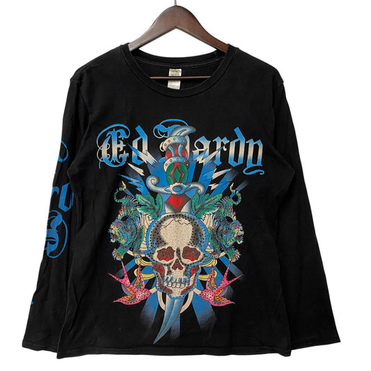 【中古品】【レディース】 DON ED HARDY ドン エドハーディ LINESTONE SCULL LS TEE ラインストーン スカル ロングスリーブ ティー トップス 長袖 168-260522-cs-04-izu サイズ：不明 カラー：ブラック 万代Net店