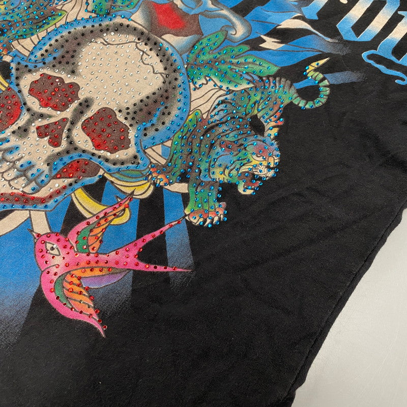 【中古品】【レディース】 DON ED HARDY ドン エドハーディ LINESTONE SCULL LS TEE ラインストーン スカル ロングスリーブ ティー トップス 長袖 168-260522-cs-04-izu サイズ：不明 カラー：ブラック 万代Net店