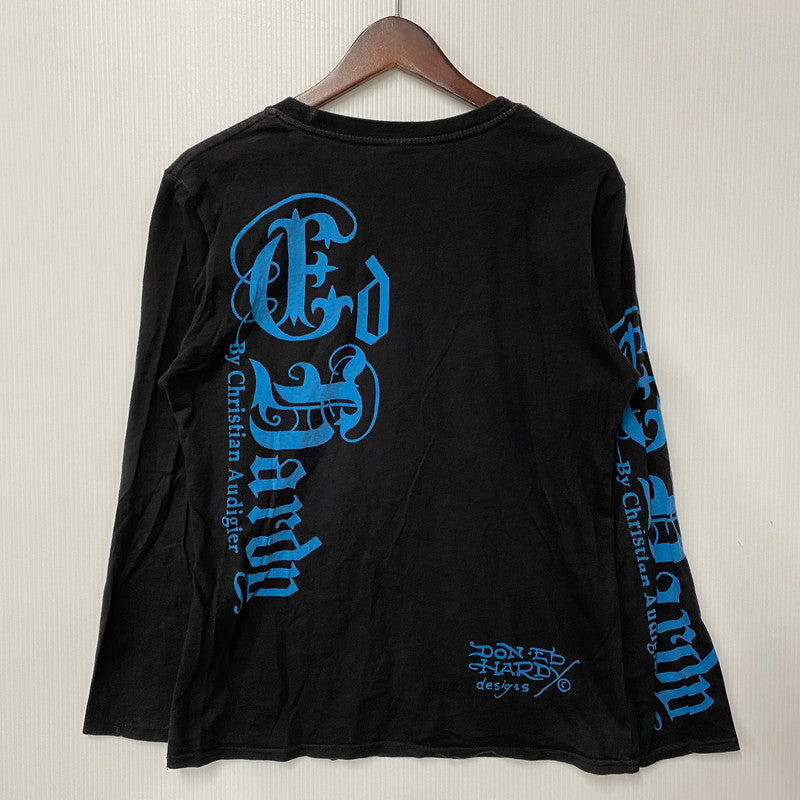 【中古品】【レディース】 DON ED HARDY ドン エドハーディ LINESTONE SCULL LS TEE ラインストーン スカル ロングスリーブ ティー トップス 長袖 168-260522-cs-04-izu サイズ：不明 カラー：ブラック 万代Net店