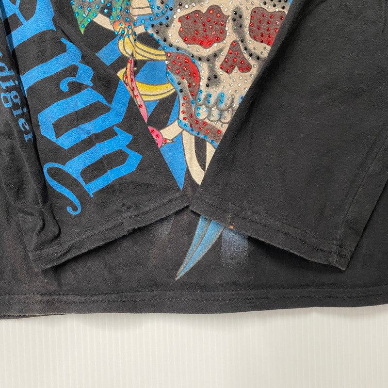 【中古品】【レディース】 DON ED HARDY ドン エドハーディ LINESTONE SCULL LS TEE ラインストーン スカル ロングスリーブ ティー トップス 長袖 168-260522-cs-04-izu サイズ：不明 カラー：ブラック 万代Net店