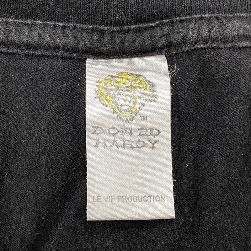 【中古品】【レディース】 DON ED HARDY ドン エドハーディ LINESTONE SCULL LS TEE ラインストーン スカル ロングスリーブ ティー トップス 長袖 168-260522-cs-04-izu サイズ：不明 カラー：ブラック 万代Net店