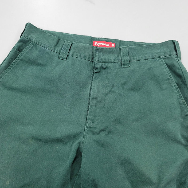 【中古品】【メンズ】 SUPREME シュプリーム WORK PANTS ワーク パンツ ボトムス ズボン 149-260509-cs-24-izu サイズ：34 カラー：グリーン 万代Net店