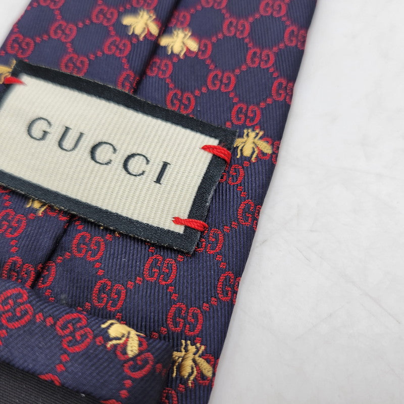 【中古品】【メンズ】 GUCCI グッチ GG＆BEE SILK NECKTIE ジージー アンド ビー シルク ネクタイ 小物 183-260509-cs-25-izu カラー：マルチ 万代Net店