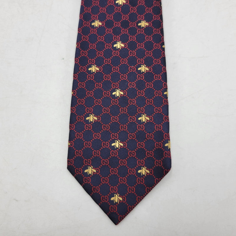 【中古品】【メンズ】 GUCCI グッチ GG＆BEE SILK NECKTIE ジージー アンド ビー シルク ネクタイ 小物 183-260509-cs-25-izu カラー：マルチ 万代Net店