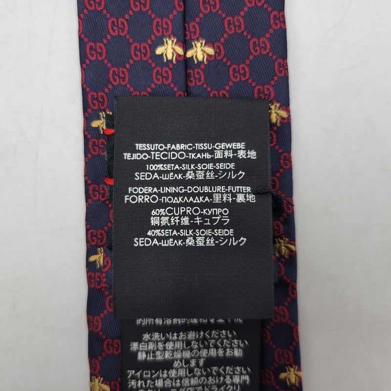 【中古品】【メンズ】 GUCCI グッチ GG＆BEE SILK NECKTIE ジージー アンド ビー シルク ネクタイ 小物 183-260509-cs-25-izu カラー：マルチ 万代Net店