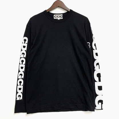 【中古品】【メンズ】 COMME DES GARCONS コムデギャルソン CDG SZ-T007 AD2023 ARM LOGO PRINT アーム ロゴ プリント L S TEE ロングスリーブ Tシャツ トップス 長袖 140-260521-ya-15-izu サイズ：L カラー：ブラック 万代Net店