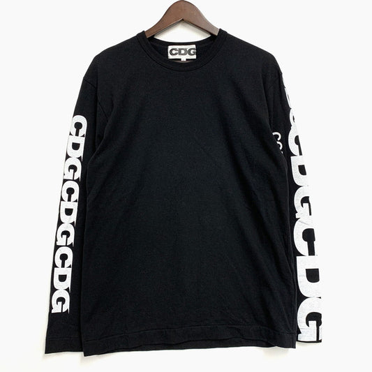 【中古品】【メンズ】 COMME DES GARCONS コムデギャルソン CDG SZ-T007 AD2023 ARM LOGO PRINT アーム ロゴ プリント L S TEE ロングスリーブ Tシャツ トップス 長袖 140-260521-ya-15-izu サイズ：L カラー：ブラック 万代Net店
