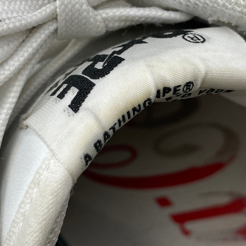 【中古品】【メンズ/レディース】 A BATHING APE アベイシングエイプ × COCA-COLA コカ・コーラ BAPE STA LOW ベイプスタ ロー スニーカー シューズ 靴 162-260511-as-11-izu サイズ：25.5cm カラー：ホワイト 万代Net店