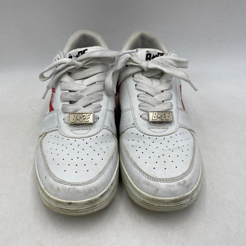 【中古品】【メンズ/レディース】 A BATHING APE アベイシングエイプ × COCA-COLA コカ・コーラ BAPE STA LOW ベイプスタ ロー スニーカー シューズ 靴 162-260511-as-11-izu サイズ：25.5cm カラー：ホワイト 万代Net店