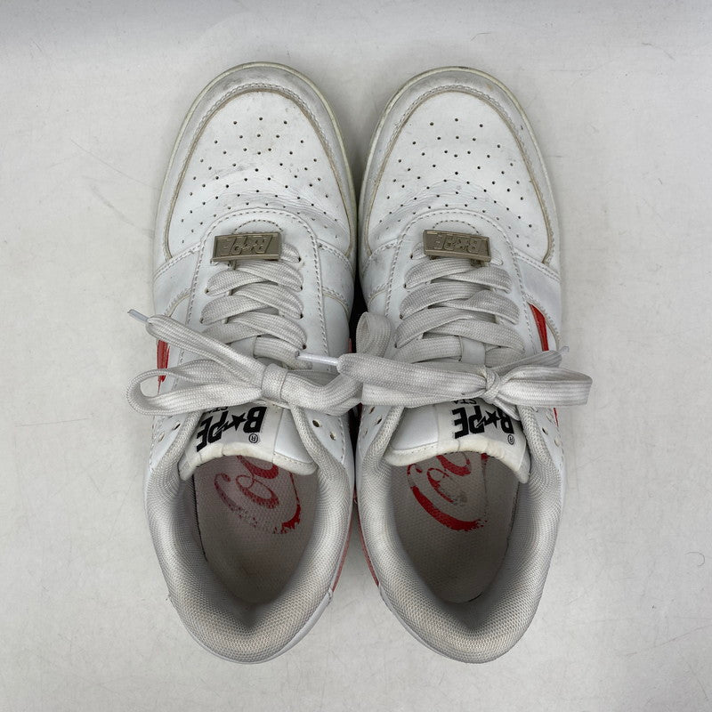 【中古品】【メンズ/レディース】 A BATHING APE アベイシングエイプ × COCA-COLA コカ・コーラ BAPE STA LOW ベイプスタ ロー スニーカー シューズ 靴 162-260511-as-11-izu サイズ：25.5cm カラー：ホワイト 万代Net店