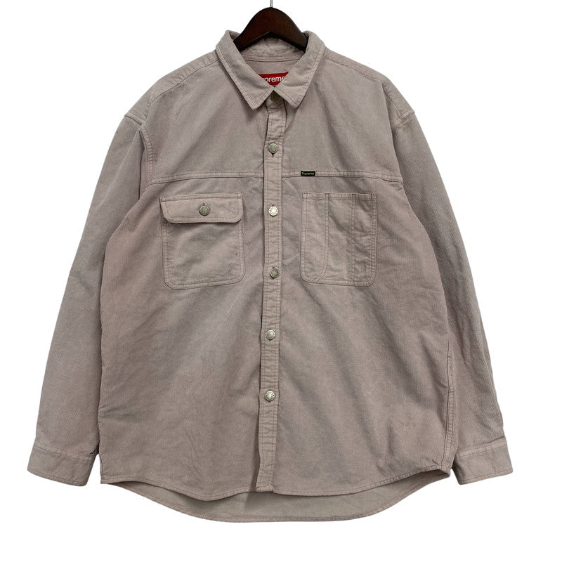 【中古品】【メンズ】 Supreme シュプリーム WASHED CORDUROY SHIRT ウォッシュド コーデュロイ シャツ 長袖 149-260511-as-02-izu サイズ：L カラー：ピンク 万代Net店
