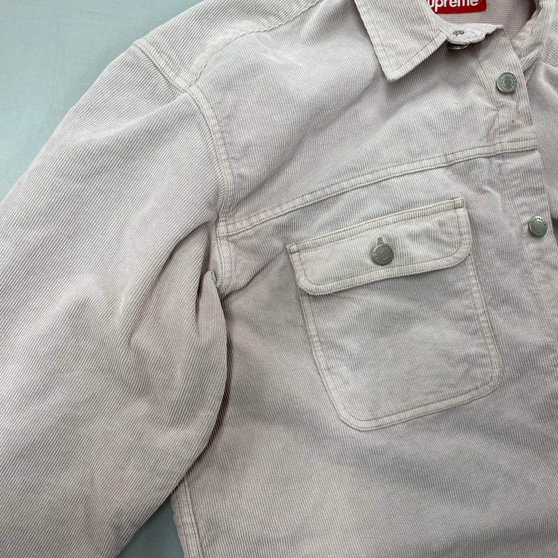 【中古品】【メンズ】 Supreme シュプリーム WASHED CORDUROY SHIRT ウォッシュド コーデュロイ シャツ 長袖 149-260511-as-02-izu サイズ：L カラー：ピンク 万代Net店