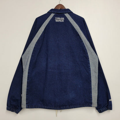 【中古品】【メンズ】 SAPEUR サプール DENIM COACH JACKET デニムコーチジャケット アウター 142-260509-as-16-izu サイズ：XL カラー：インディゴ 万代Net店