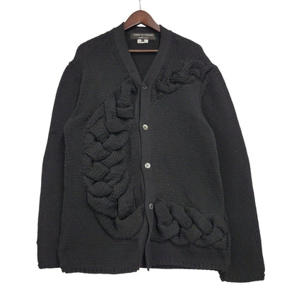 【中古品】【メンズ】 COMME DES GARCONS HOMME PLUS コムデギャルソンオムプリュス PL-N010 23AW CABLE KNIT CARDIGAN ケーブル ニット カーディガン トップス 長袖 140-260510-ya-04-izu サイズ：L カラー：BLACK 万代Net店