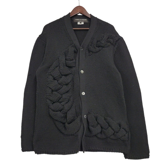 【中古品】【メンズ】 COMME DES GARCONS HOMME PLUS コムデギャルソンオムプリュス PL-N010 23AW CABLE KNIT CARDIGAN ケーブル ニット カーディガン トップス 長袖 140-260510-ya-04-izu サイズ：L カラー：BLACK 万代Net店