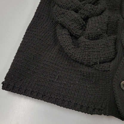 【中古品】【メンズ】 COMME DES GARCONS HOMME PLUS コムデギャルソンオムプリュス PL-N010 23AW CABLE KNIT CARDIGAN ケーブル ニット カーディガン トップス 長袖 140-260510-ya-04-izu サイズ：L カラー：BLACK 万代Net店