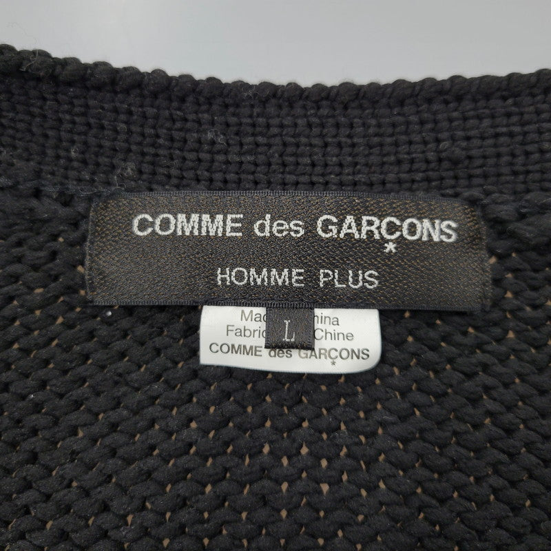【中古品】【メンズ】 COMME DES GARCONS HOMME PLUS コムデギャルソンオムプリュス PL-N010 23AW CABLE KNIT CARDIGAN ケーブル ニット カーディガン トップス 長袖 140-260510-ya-04-izu サイズ：L カラー：BLACK 万代Net店