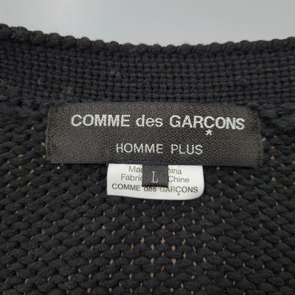 【中古品】【メンズ】 COMME DES GARCONS HOMME PLUS コムデギャルソンオムプリュス PL-N010 23AW CABLE KNIT CARDIGAN ケーブル ニット カーディガン トップス 長袖 140-260510-ya-04-izu サイズ：L カラー：BLACK 万代Net店