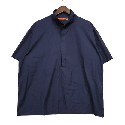 【中古品】【メンズ】 PRADA SPORTS プラダスポーツ HALF ZIP S/S SHIRT ハーフジップ ショートスリーブ シャツ イタリア製 141-260509-as-20-izu サイズ：L カラー：ネイビー 万代Net店
