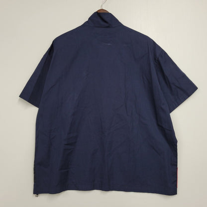 【中古品】【メンズ】 PRADA SPORTS プラダスポーツ HALF ZIP S/S SHIRT ハーフジップ ショートスリーブ シャツ イタリア製 141-260509-as-20-izu サイズ：L カラー：ネイビー 万代Net店