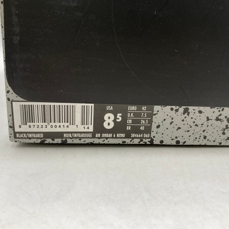 【中古品】【メンズ】 AIR JORDAN 6 RETRO 384664-060 エア ジョーダン 6 レトロ スニーカー シューズ 靴 160-260511-as-26-izu サイズ：26.5cm カラー：BLACK/INFRARED 万代Net店