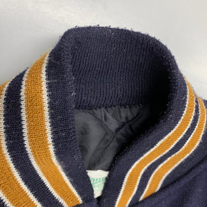 【中古品】【メンズ】 NATALE SPORTING GOODS ナターレ スポーティング グッズ USA製 LEATHER STADIUM JACKET レザー スタジアム ジャケット アウター 146-260521-ya-18-izu サイズ：S カラー：NAVY 万代Net店