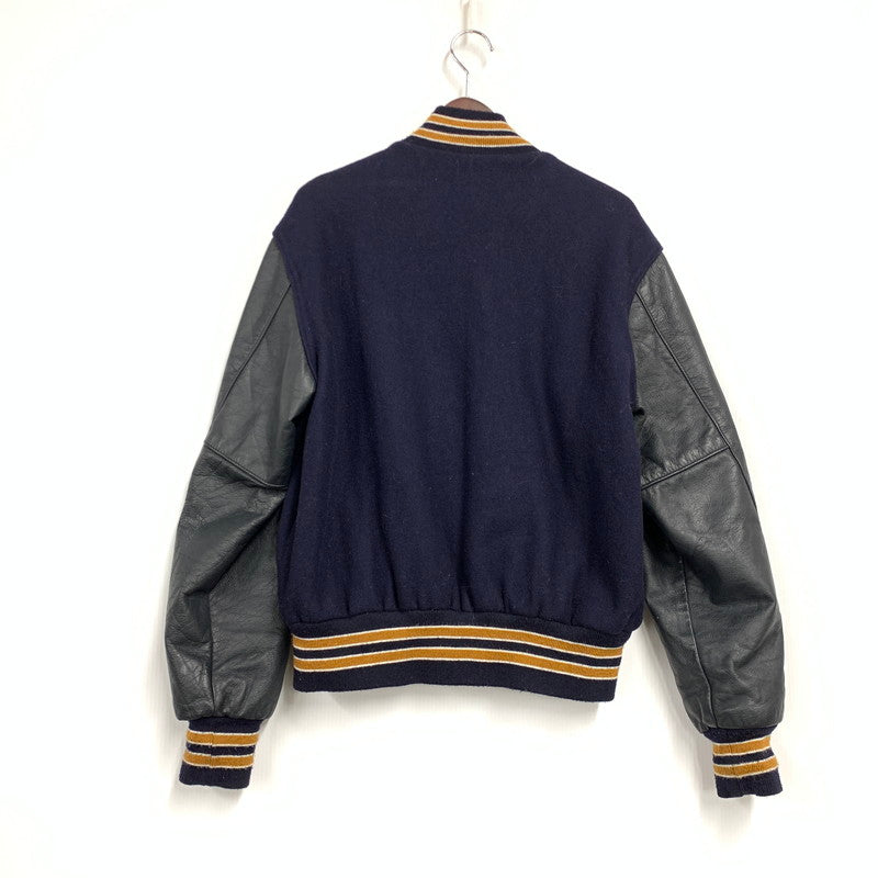 【中古品】【メンズ】 NATALE SPORTING GOODS ナターレ スポーティング グッズ USA製 LEATHER STADIUM JACKET レザー スタジアム ジャケット アウター 146-260521-ya-18-izu サイズ：S カラー：NAVY 万代Net店