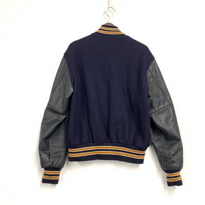 【中古品】【メンズ】 NATALE SPORTING GOODS ナターレ スポーティング グッズ USA製 LEATHER STADIUM JACKET レザー スタジアム ジャケット アウター 146-260521-ya-18-izu サイズ：S カラー：NAVY 万代Net店