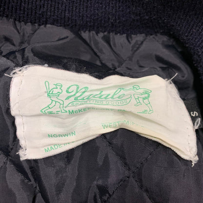 【中古品】【メンズ】 NATALE SPORTING GOODS ナターレ スポーティング グッズ USA製 LEATHER STADIUM JACKET レザー スタジアム ジャケット アウター 146-260521-ya-18-izu サイズ：S カラー：NAVY 万代Net店