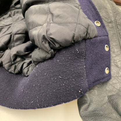【中古品】【メンズ】 NATALE SPORTING GOODS ナターレ スポーティング グッズ USA製 LEATHER STADIUM JACKET レザー スタジアム ジャケット アウター 146-260521-ya-18-izu サイズ：S カラー：NAVY 万代Net店