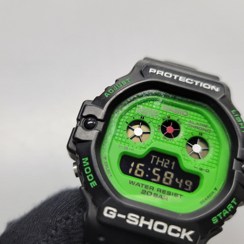 【中古品】【メンズ/レディース】 G-SHOCK ジーショック DIGITAL QUARTZ DW-5900RS デジタルクォーツ 腕時計 196-260522-as-13-izu カラー：ブラック×グリーン 万代Net店