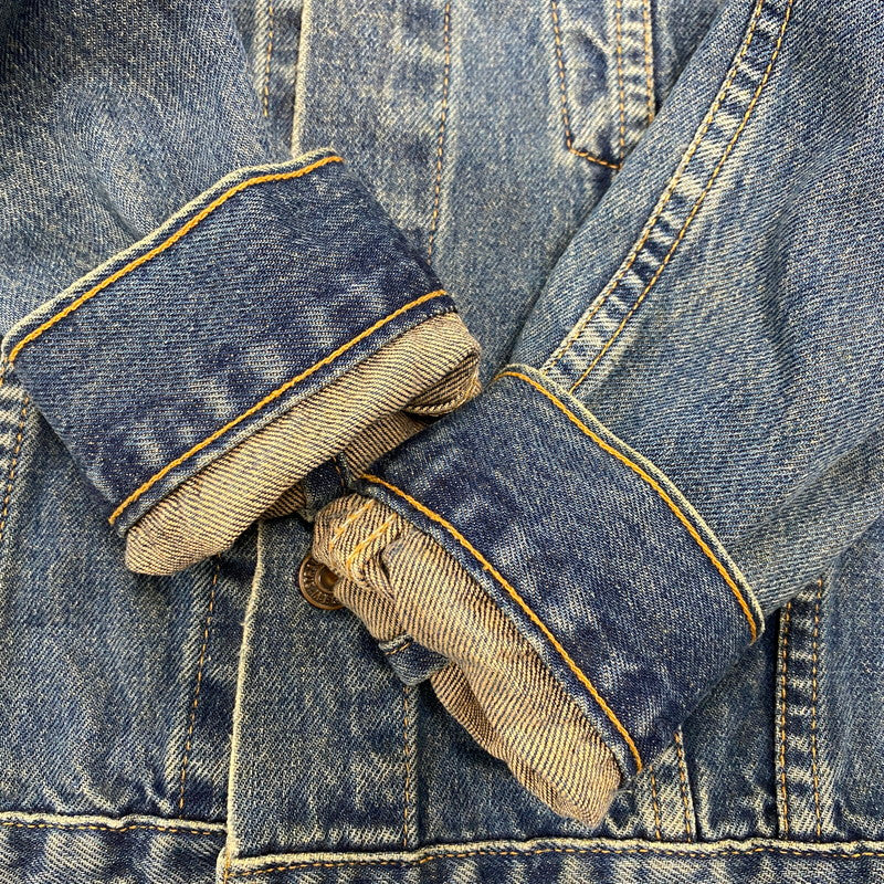 【中古品】【メンズ】 LEVI'S リーバイス 70505 USA製 刻印715 90S DENIM JACKET SMALLE 不均等V デニム ジャケット スモールイー アウター 145-260511-cs-09-izu サイズ：36 カラー：インディゴ 万代Net店
