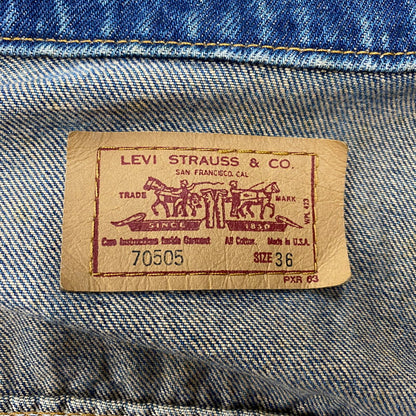 【中古品】【メンズ】 LEVI'S リーバイス 70505 USA製 刻印715 90S DENIM JACKET SMALLE 不均等V デニム ジャケット スモールイー アウター 145-260511-cs-09-izu サイズ：36 カラー：インディゴ 万代Net店